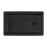 32 x 19 inch epiGranite Undermount Granite Composite Single Bowl Kitchen Sink – Midnight Black