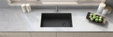 32 x 19 inch epiGranite Undermount Granite Composite Single Bowl Kitchen Sink – Midnight Black