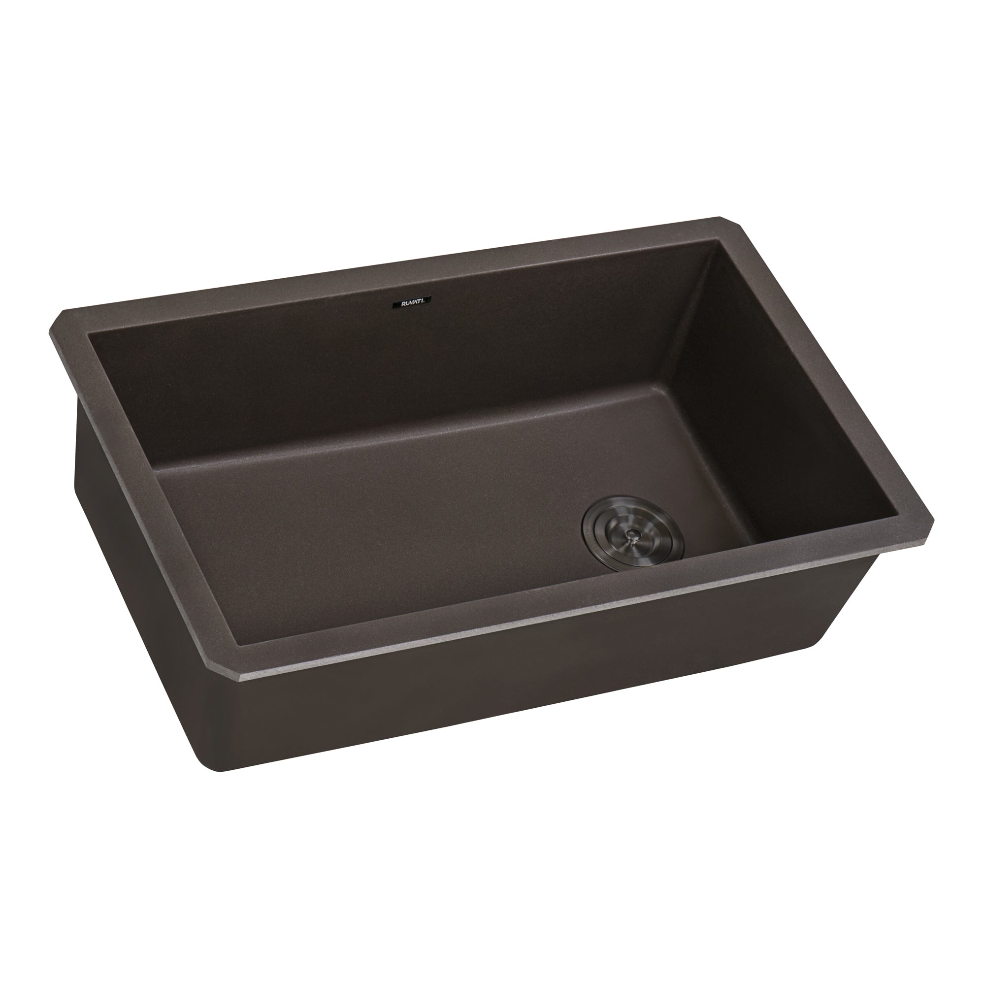 32 x 19 inch epiGranite Undermount Granite Composite Single Bowl Kitchen Sink – Espresso Brown