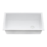 Ruvati 33-inch Granite Composite Workstation Undermount Kitchen Sink Single Bowl White – RVG2302WH