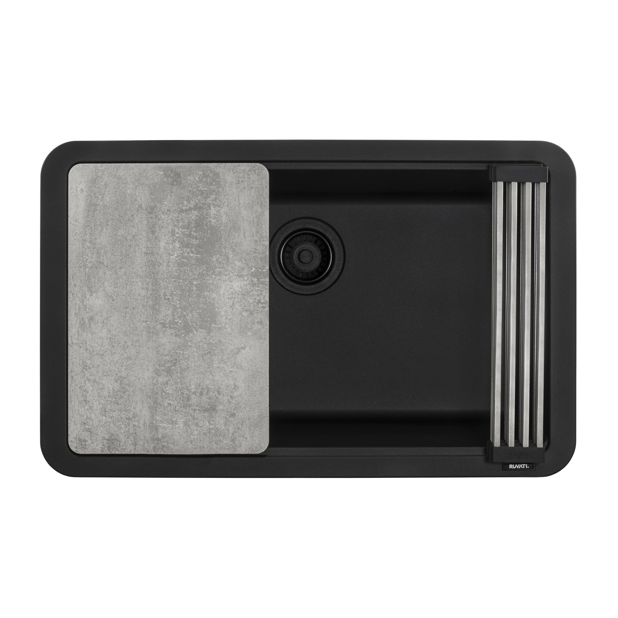 Ruvati 30-inch Granite Composite Workstation Matte Black Undermount Kitchen Sink – RVG2310BK