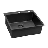 Ruvati 25 inch Gunmetal Black Stainless Steel Workstation Drop-in Topmount Kitchen Sink Single Bowl – RVH5007BL