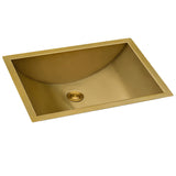 Ruvati 18 x 12 inch Brushed Gold Polished Brass Rectangular Bathroom Sink Undermount – RVH6110GG