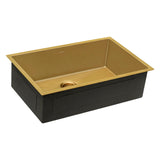 Ruvati 33-inch Undermount Satin Brass Matte Gold Stainless Steel Kitchen Sink 16 Gauge Single Bowl – RVH6433GG