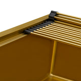 Ruvati 27 inch Polished Brass Matte Gold Workstation Undermount Kitchen Sink Single Bowl – RVH6527GG