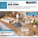 13 x 15 inch Undermount Bar Prep Tight Raduis 16 Gauge Kitchen Sink Stainless Steel Single Bowl