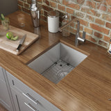 14-inch Undermount 16 Gauge Zero Raduis Bar Prep Kitchen Sink Stainless Steel Single Bowl