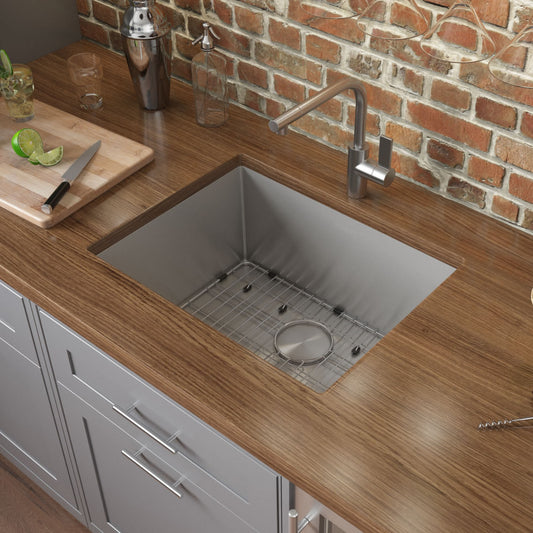 23-inch Undermount 16 Gauge Tight Radius Stainless Steel Kitchen Sink Single Bowl