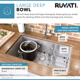 Ruvati 27-inch Undermount 16 Gauge Tight Radius Stainless Steel Kitchen Sink Single Bowl – RVH7127