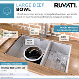 29-inch Undermount 60/40 Double Bowl Zero Radius 16 Gauge Stainless Steel Kitchen Sink