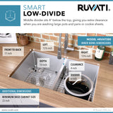 30-inch Low-Divide Undermount Tight Radius 50/50 Double Bowl 16 Gauge Stainless Steel Kitchen Sink