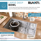32-inch Undermount 16 Gauge Tight Radius Kitchen Sink Stainless Steel Single Bowl
