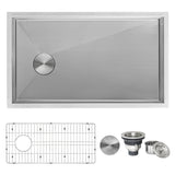 30-inch Slope Bottom Offset Drain Undermount Kitchen Sink Single Bowl Stainless Steel – RVH7480