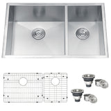 32-inch Undermount 60/40 Double Bowl Zero Radius 16 Gauge Stainless Steel Kitchen Sink