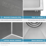 28-inch Drop-in Tight Radius Topmount 16 Gauge Stainless Steel Kitchen Sink Single Bowl