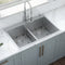 33 x 22 inch Drop-in 50/50 Double Bowl Tight Radius 16 Gauge Topmount Stainless Steel Kitchen Sink