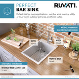 15 x 20 inch Drop-in Topmount Bar Prep Sink 16 Gauge Stainless Steel Single Bowl