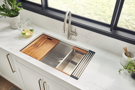 32-inch Workstation Ledge Tight Radius Undermount 16 Gauge Kitchen Sink Single Bowl
