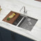 30-inch Workstation Ledge 50/50 Double Bowl Undermount 16 Gauge Stainless Steel Kitchen Sink