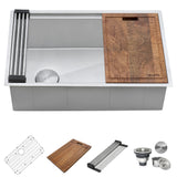Ruvati 33-inch Workstation Slope Bottom Offset Drain Undermount 16 Gauge Kitchen Sink – RVH8591