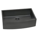 30-inch Apron-Front Farmhouse Kitchen Sink – Gunmetal Black Matte Stainless Steel Single Bowl