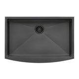 30-inch Apron-Front Farmhouse Kitchen Sink – Gunmetal Black Matte Stainless Steel Single Bowl