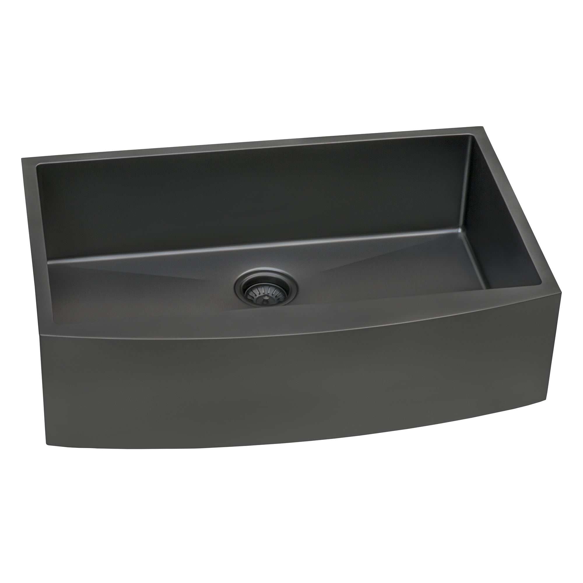 36-inch Apron-Front Farmhouse Kitchen Sink – Gunmetal Black Matte Stainless Steel Single Bowl