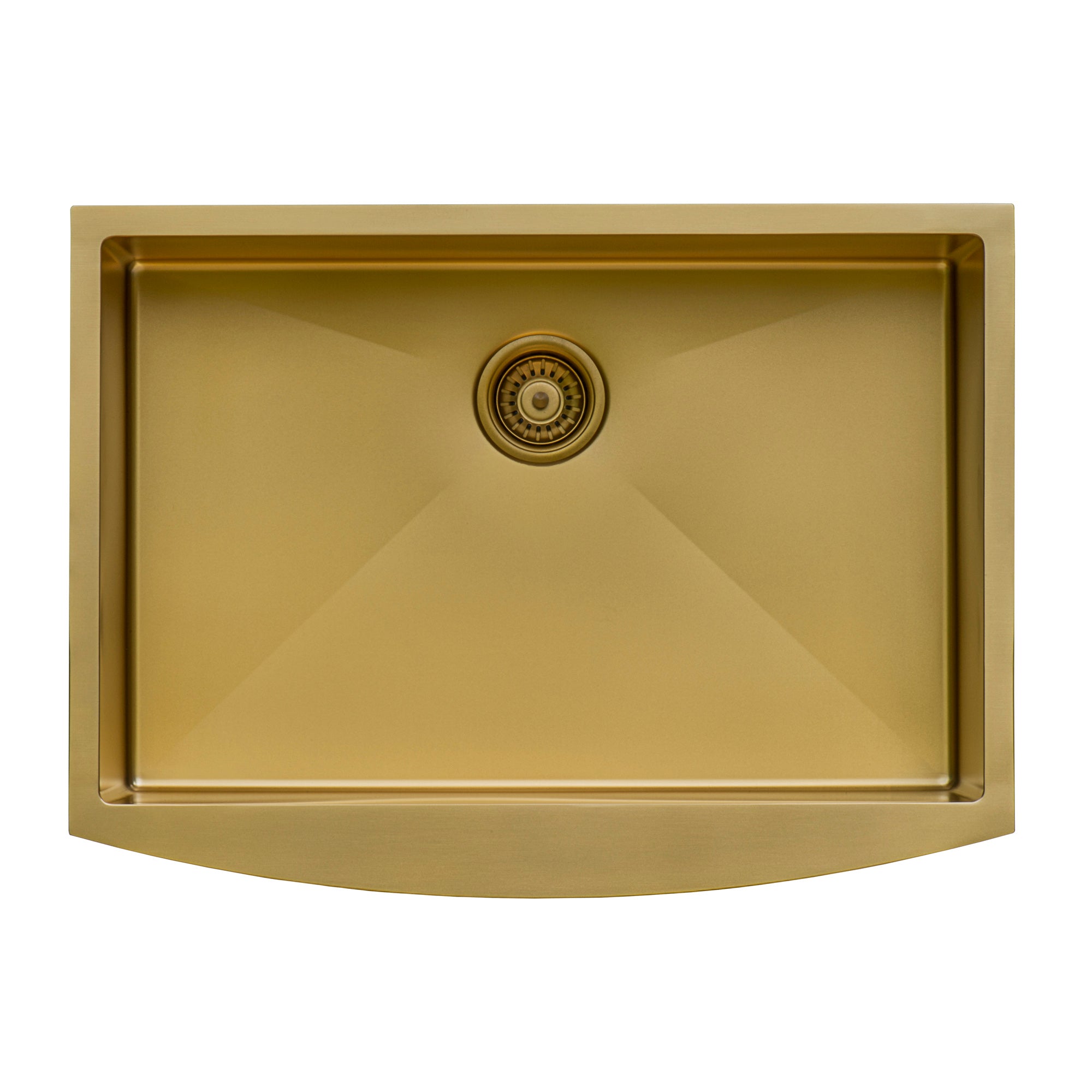 36-inch Apron-Front Farmhouse Kitchen Sink – Brass Tone Matte Gold Stainless Steel Single Bowl