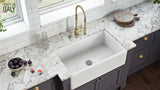 Ruvati 30 x 20 inch Fireclay Reversible Farmhouse Apron-Front Kitchen Sink Single Bowl – White – RVL2100WH