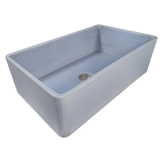 33 inch Fireclay Distressed Finish Farmhouse Apron-Front Kitchen Sink Reversible – Coastal Blue
