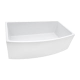 Ruvati 33 inch Fireclay White Farmhouse Kitchen Sink Curved Apron-Front Single Bowl – RVL2398WH
