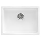 Ruvati 24-inch Fireclay Undermount / Drop-in Topmount Kitchen Sink Single Bowl – White – RVL2420WH