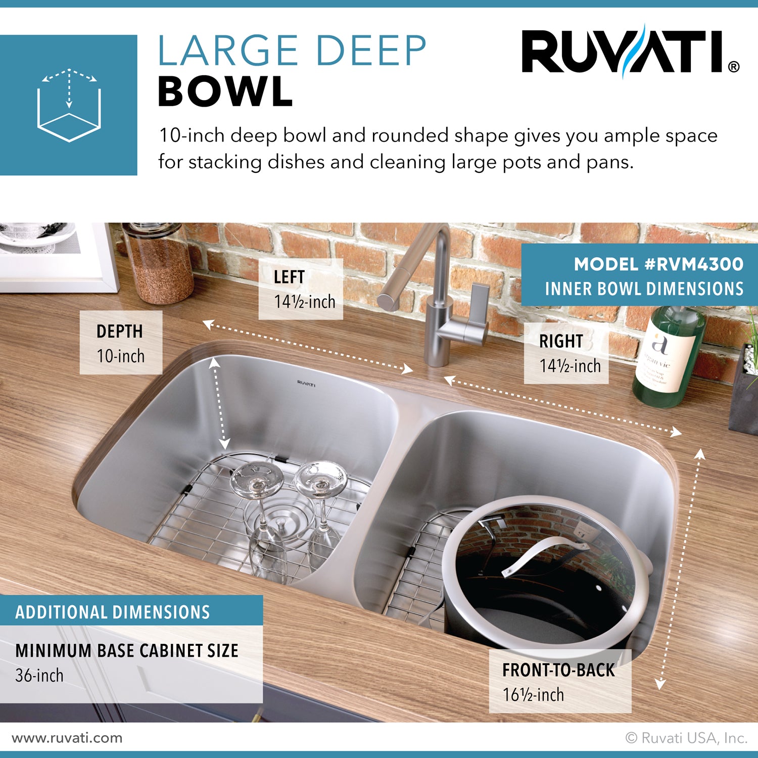 32-inch Undermount 50/50 Double Bowl 16 Gauge Stainless Steel Kitchen Sink