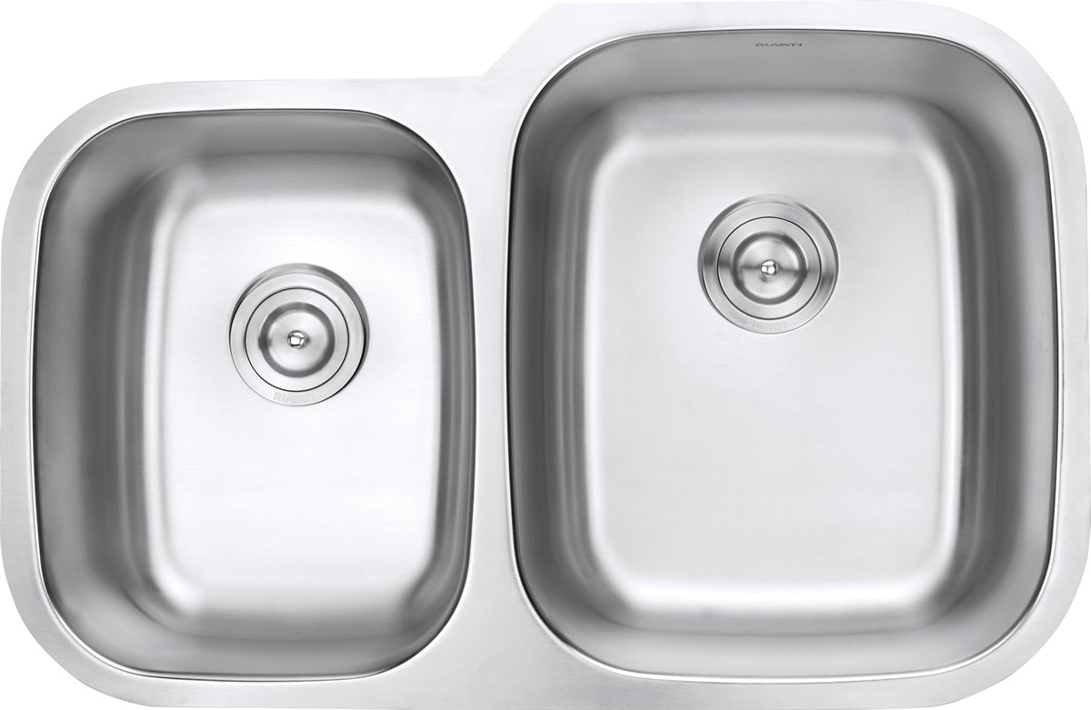 32-inch Undermount 40/60 Double Bowl 16 Gauge Stainless Steel Kitchen Sink