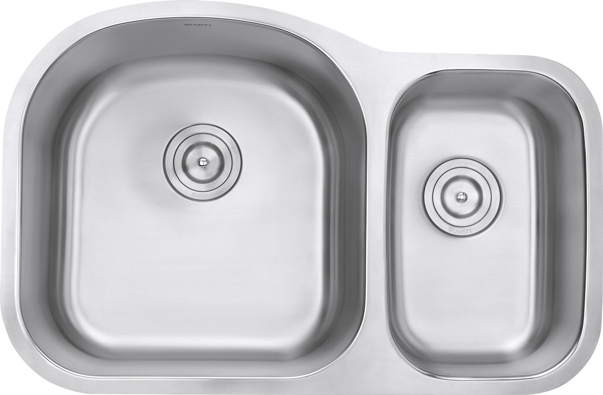 32-inch Undermount 60/40 Double Bowl 16 Gauge Stainless Steel Kitchen Sink