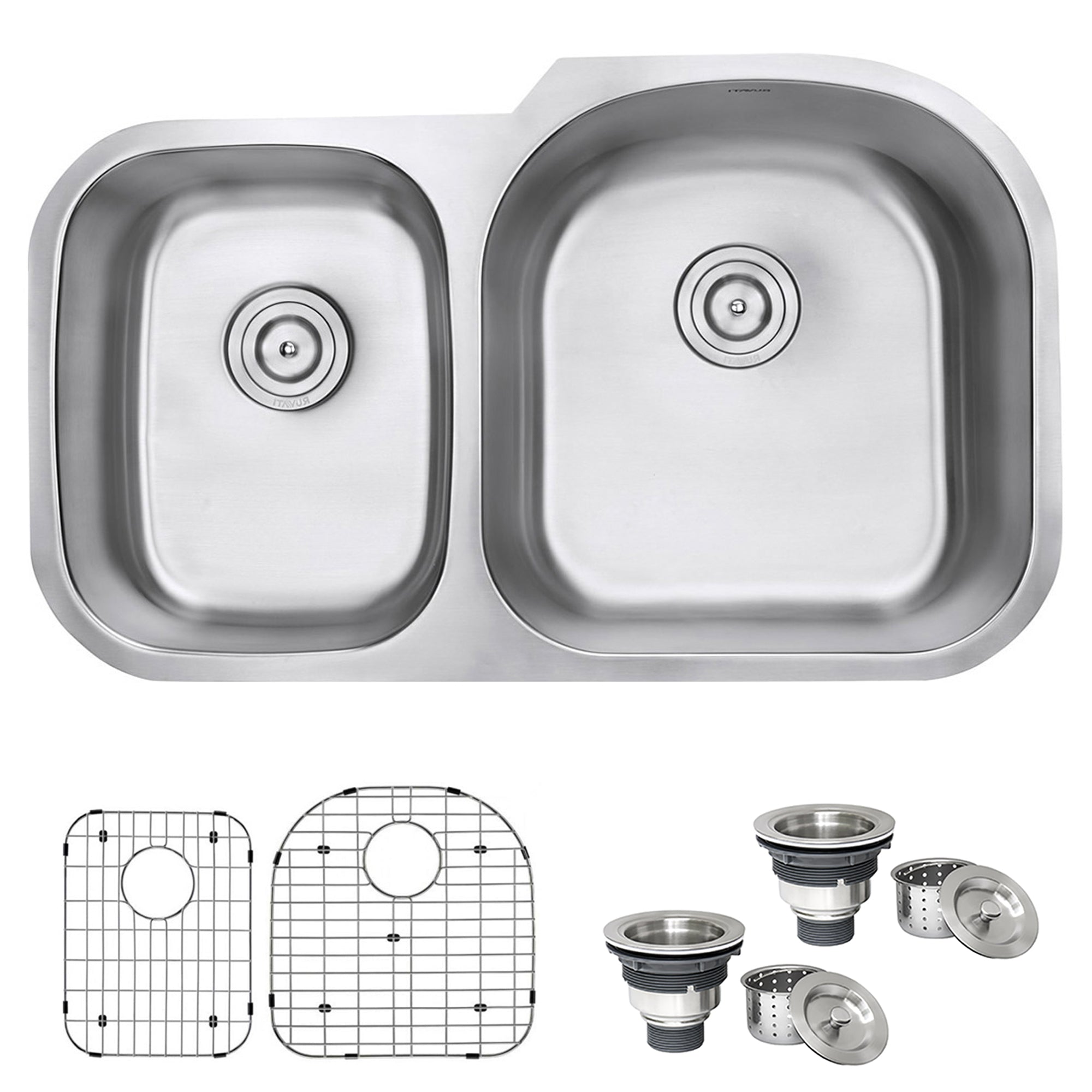 34-inch Undermount 40/60 Double Bowl 16 Gauge Stainless Steel Kitchen Sink