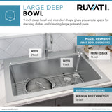 33 x 22 inch Drop-in Topmount Kitchen Sink 16 Gauge Stainless Steel Single Bowl