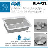 33 x 22 inch Drop-in Topmount Kitchen Sink 16 Gauge Stainless Steel Single Bowl