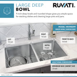 31-inch Undermount Kitchen Sink 50/50 Double Bowl 16 Gauge Stainless Steel