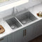 33 x 22 inch Drop-in Topmount Kitchen Sink 16 Gauge Stainless Steel 30/70 Double Bowl