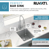 12-inch Undermount Bar Prep Kitchen Sink 16 Gauge Stainless Steel Single Bowl
