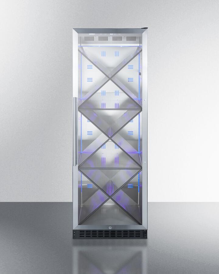 Summit - 24" Wide Single Zone Commercial Wine Cellar with 12.6 Cu. Ft. Capacity, Diamond Style Wine Racks, Double-Pane Tempered Glass Door, LED Lighting, Digital Thermostat, Ru | [SCR1401XCSS]