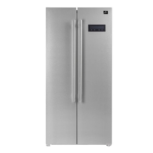 FORNO - Salerno 33" Side by Side Counter Depth Refrigerator 15.6cu. Ft. SS color, with  Professional handle | FFRBI1805-33SB