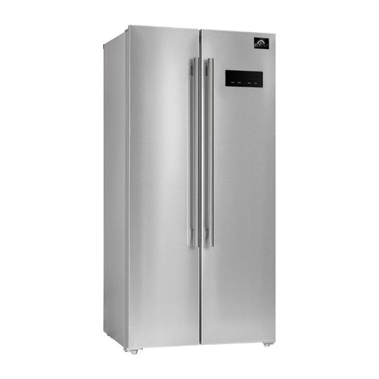 FORNO - Salerno 33" Side by Side Counter Depth Refrigerator 15.6cu. Ft. SS color, with  Professional handle | FFRBI1805-33SB