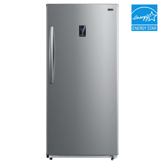 Whynter - 13.8 cu.ft. Energy Star Digital Upright Convertible Deep Freezer / Refrigerator  - Stainless Steel | UDF-139SS