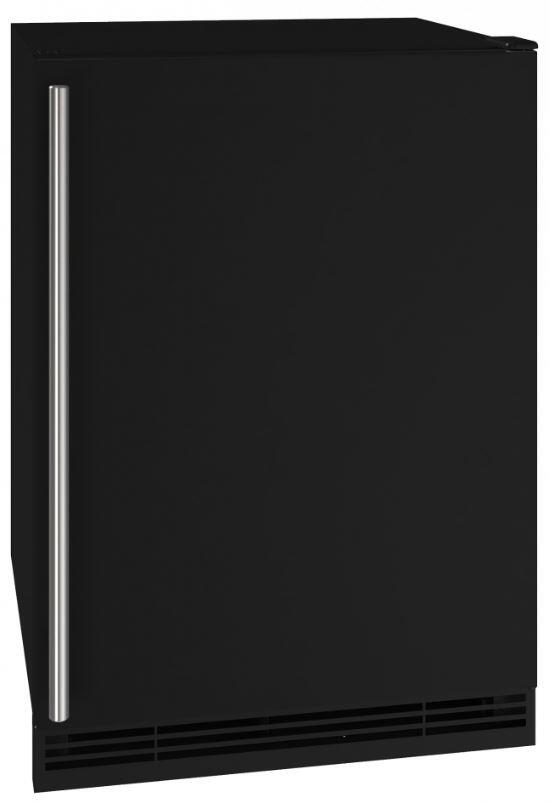 U-Line | Solid Refrigerator 24" Reversible Hinge Black Solid 115v BrightShield | 1 Class | UHRE124-BS81A