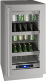U-Line | Glass Refrigerator 18" Reversible Hinge Stainless Frame 115v | 5 Class | UHRE518-SG01A