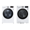 LG - 27 in. 5.0 cu. ft. Mega Capacity White Smart Front Load Washing Machine and LG - 4.2 Cu. Ft. Compact White Electric Dryer