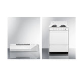 Summit - 24" Under Cabinet Ductless Range Hood and 24" Wide Electric Coil Top Range Bundle