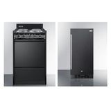 Summit - 20" Wide Electric Coil Range and 15" Wide All-refrigerator for Built-in or Freestanding Use with Digital Controls, LED Light, Right Door Swing, Lock and Black Exterior Finish Bundle